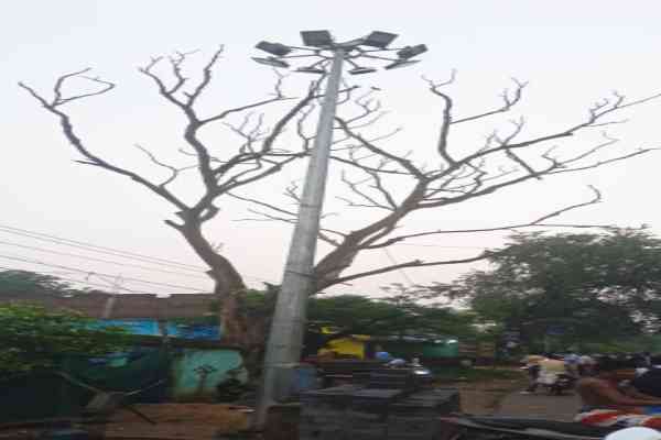 सुंदरनगर  में नीलडूंगरी चौक का हाई मास्ट लाईट वर्षों से खराब, हो रही परेशानी