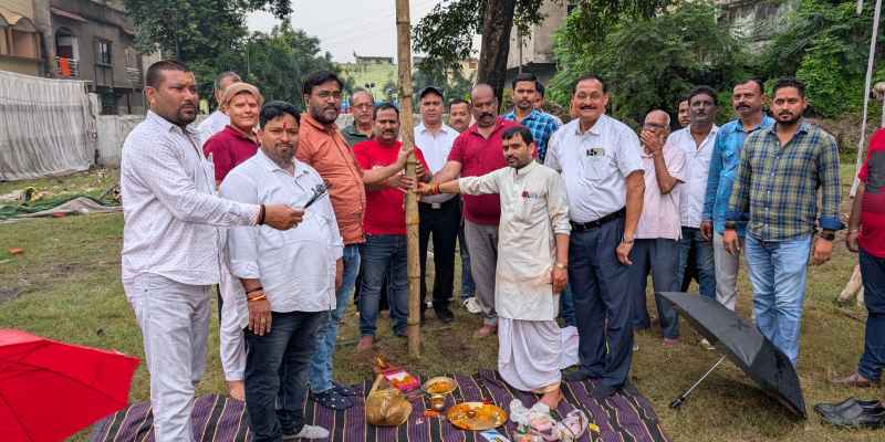 Jamshedpur :  गोलमुरी जॉगर्स पार्क में भव्य काली पूजा के लिये हुआ  भूमि पूजन, तीन लाख से बनेगा आकर्षक पंडाल