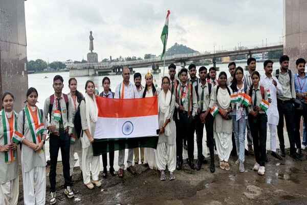 मारवाड़ी कॉलेज में तिरंगा यात्रा व प्रतियोगिताओं का आयोजन