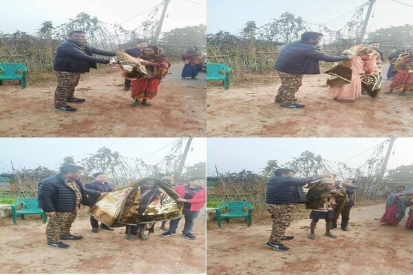 लातेहार पुलिस ने भीषण ठंड में जरूरतमंदों को बांटे कंबल