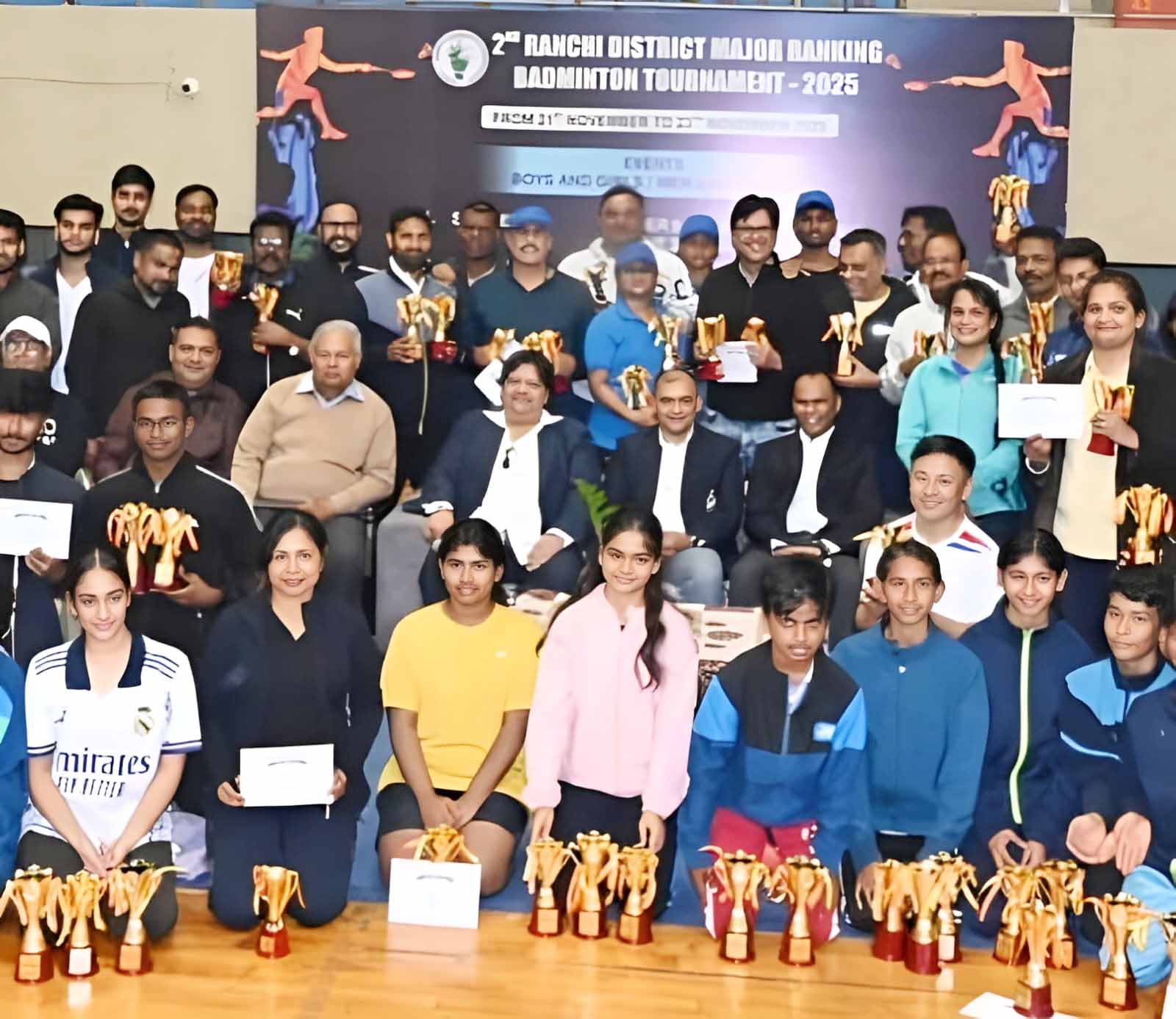 द्वितीय रांची जिला मेजर रैंकिंग बैडमिंटन टूर्नामेंट का समापन
