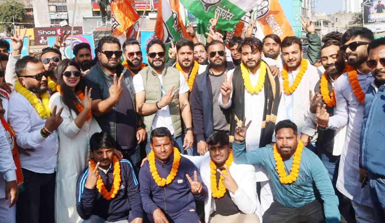 झारखंड प्रदेश यूथ कांग्रेस चुनाव में रांची के विजयी पदाधिकारियों का विजय जुलूस