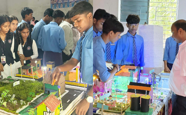 स्मार्ट कृषि बायोगैस संयंत्र और ग्रीन हाउस पर लगाए गए विज्ञान प्रदर्शनी को मिला पहला पुरस्कार