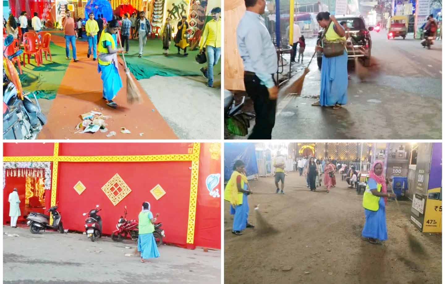 रांची नगर निगम के 209 सफाई मित्र कर रहे है पूजा पंडालों की सफाई
