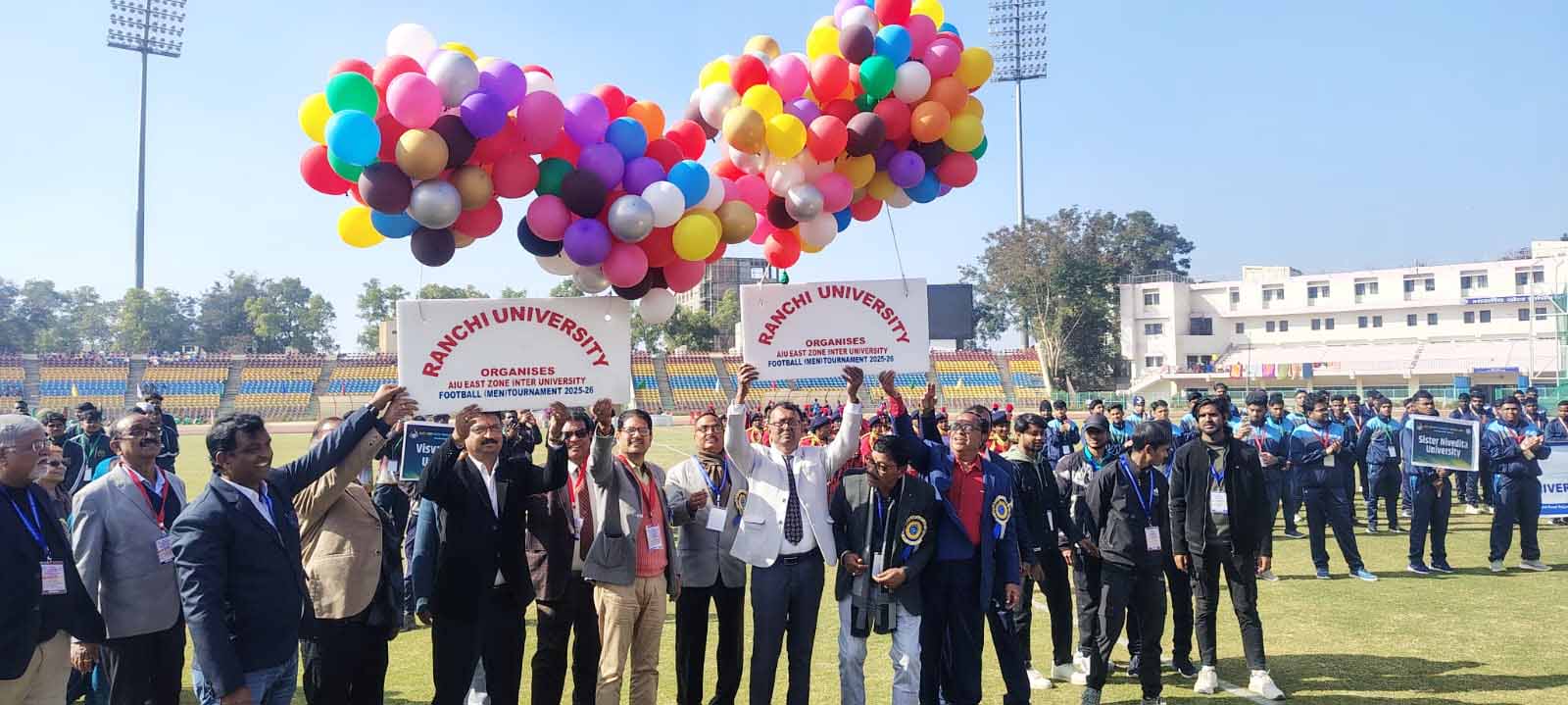 रांची: ईस्ट जोन इंटर यूनिवर्सिटी फुटबॉल टूर्नामेंट का भव्य उद्घाटन