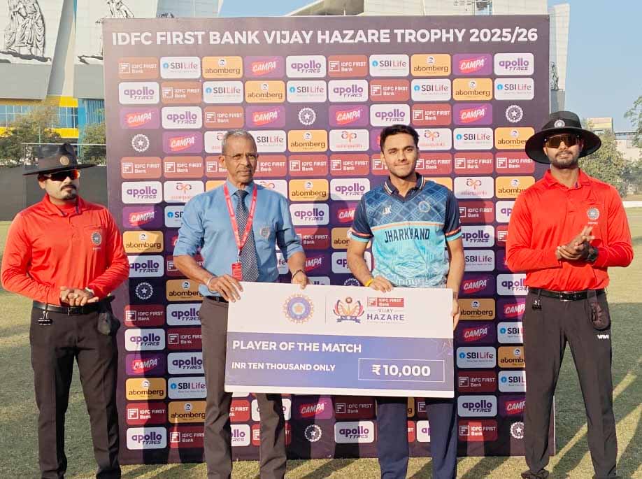 विजय हजारे ट्रॉफी: झारखंड ने मध्य प्रदेश को 2 विकेट से हराया