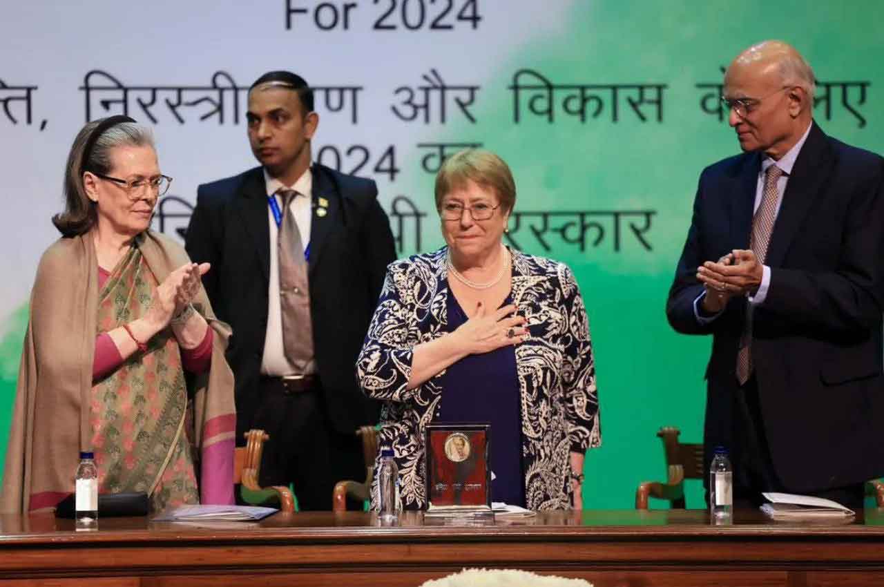 भाजपा कांग्रेस पर बरसी,  कहा, मिशेल बैचलेट को इंदिरा गांधी शांति पुरस्कार देना भारतीयों का अपमान