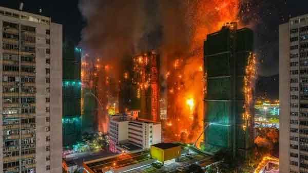 हांगकांग : बहुमंजिला आवासीय परिसर में भीषण आग, 44 लोगों की मौत, 279  लोग लापता