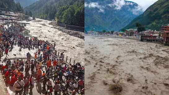 हिमाचल-उत्तराखंड में बारिश से भारी तबाही, लैंडस्लाइड, सड़कों पर लंबा जाम, उत्तरकाशी में बादल फटा, 7 लापता