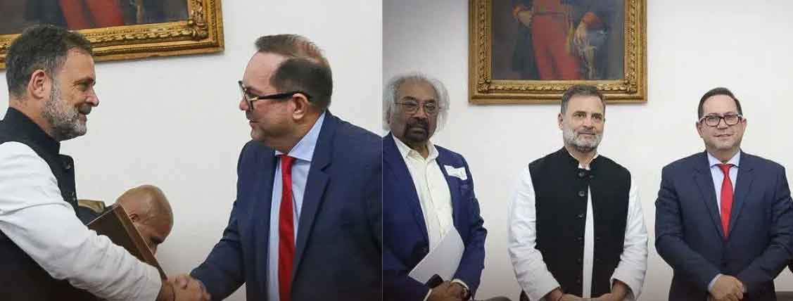राहुल गांधी  ने  EIA यूनिवर्सिटी में कहा, भारत का लोकतंत्र खतरे में,  कोलंबियाई सीनेट के अध्यक्ष लिडियोस गार्सिया से मिले
