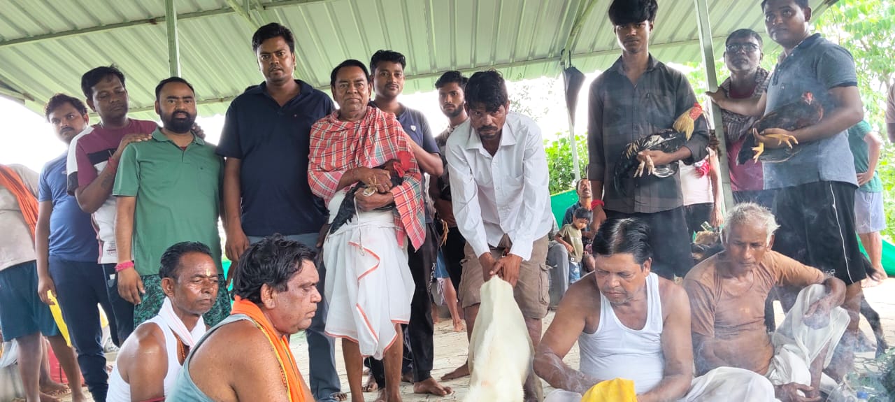 जमशेदपुरः जादूगोड़ा में हुई आषाढ़ी पूजा, ग्राम देवता को खुश करने 100 मुर्गियों की दी गई बलि