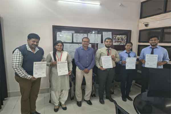 मारवाड़ी कॉलेज के चार विद्यार्थियों ने “ग्रासरूट इनोवेशन इंटर्नशिप स्कीम” पूरी की