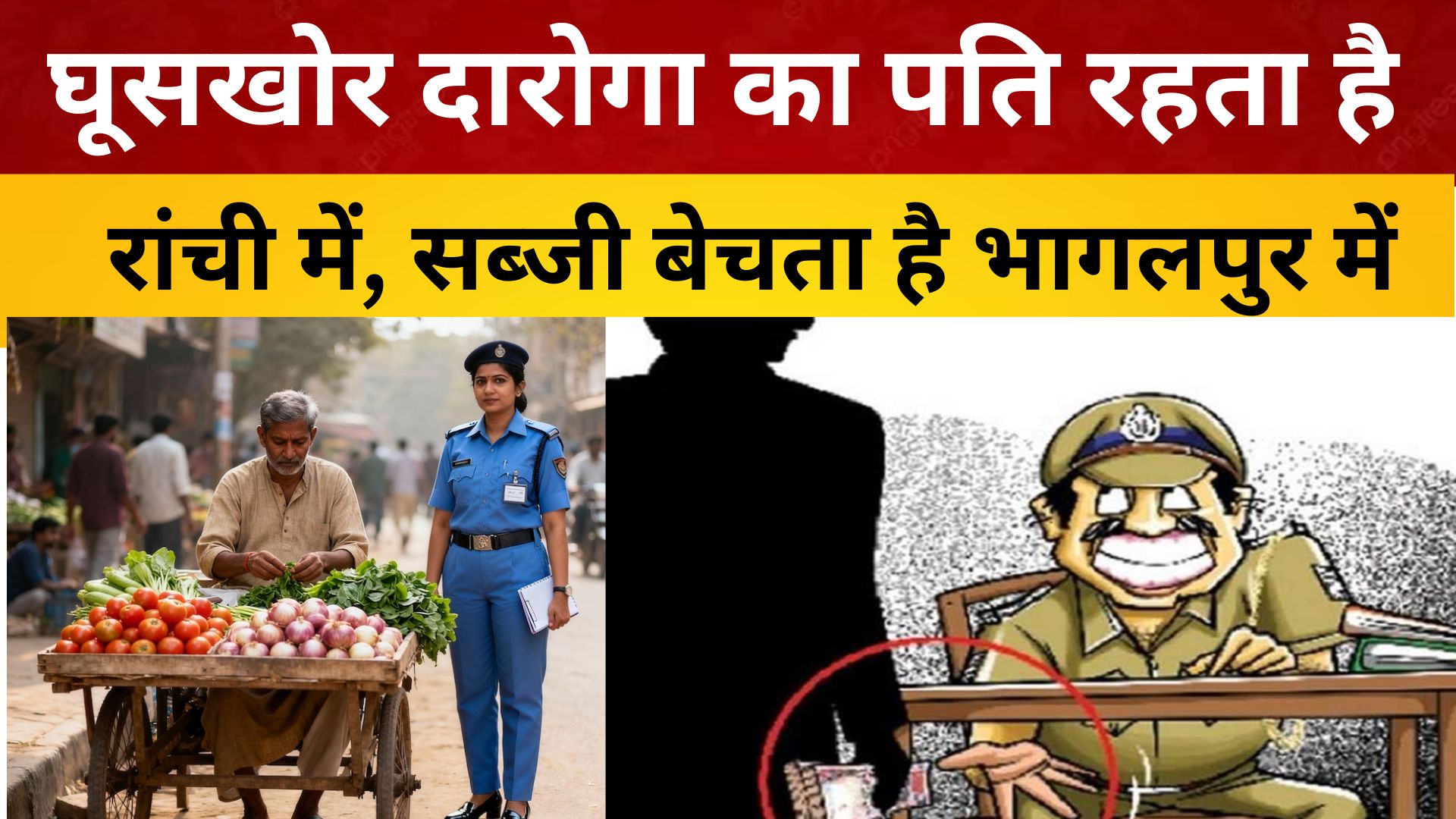 घूसखोर दारोगा का पति रहता है रांची में, सब्जी बेचता है भागलपुर में/ live lagatar news