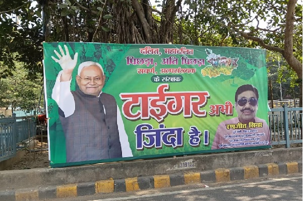 टाइगर अभी जिंदा है...बिहार चुनाव के नतीजे से पहले नीतीश के पोस्टरों से पटा पटना