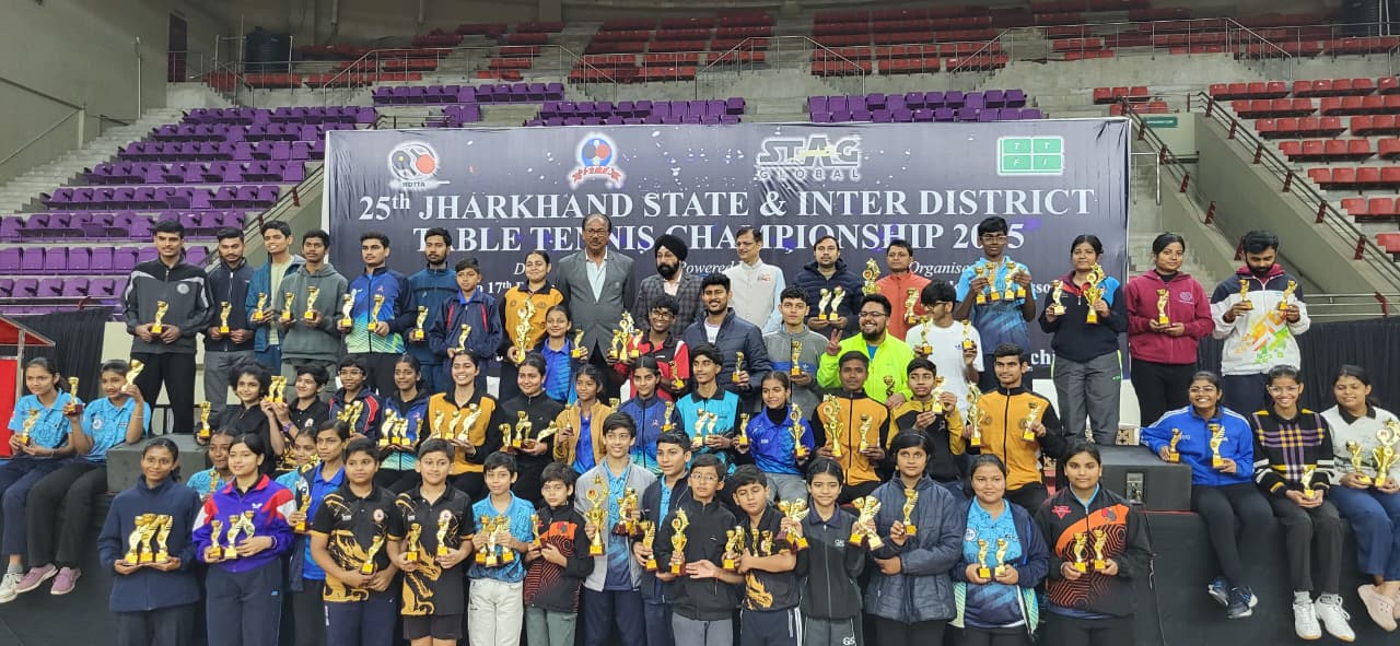 झारखंड टेबल टेनिस चैंपियनशिप :  अंडर-17 में अर्चिता व अर्नव, सिंगल्स में सानिया-शिवाजी बने विजेता