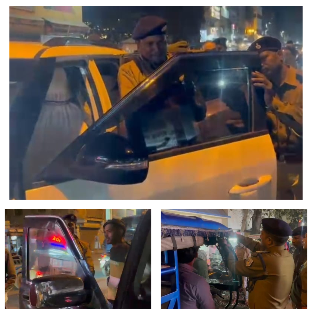 गिरिडीह :  अंबेडकर चौक पर चला वाहन चेकिंग अभियान, हटाई गई ब्लैक फिल्में व अवैध लाइटें