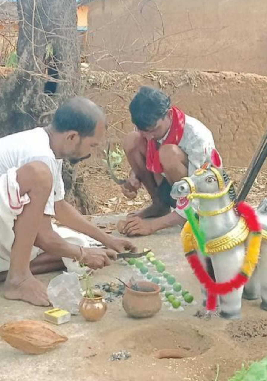 मनोहरपुर :  मड़ई पूजा कर ग्रामीणों ने सुख-समृद्धि और अच्छी फसल की कामना की