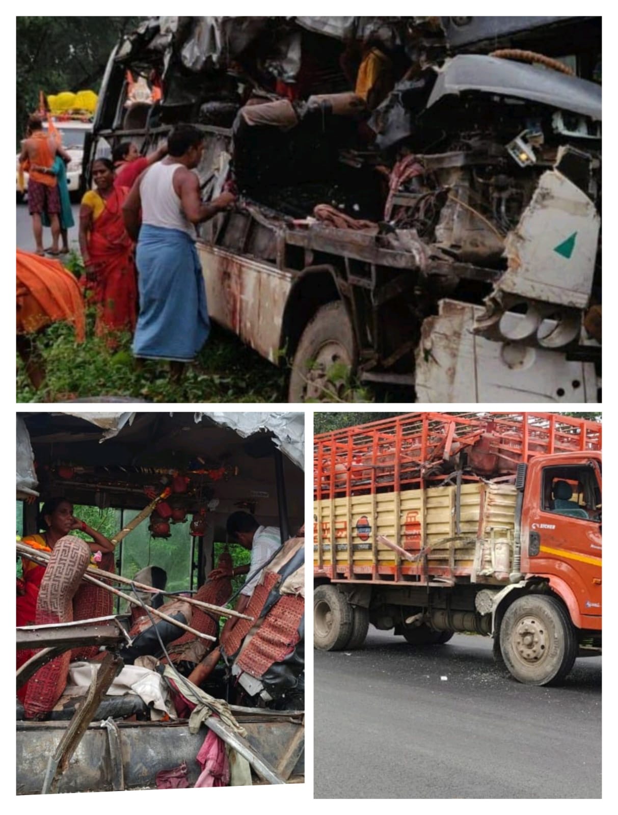 देवघर :  कांवरियों से भरी बस और ट्रक की भीषण टक्कर, 5 की मौत, कई घायल