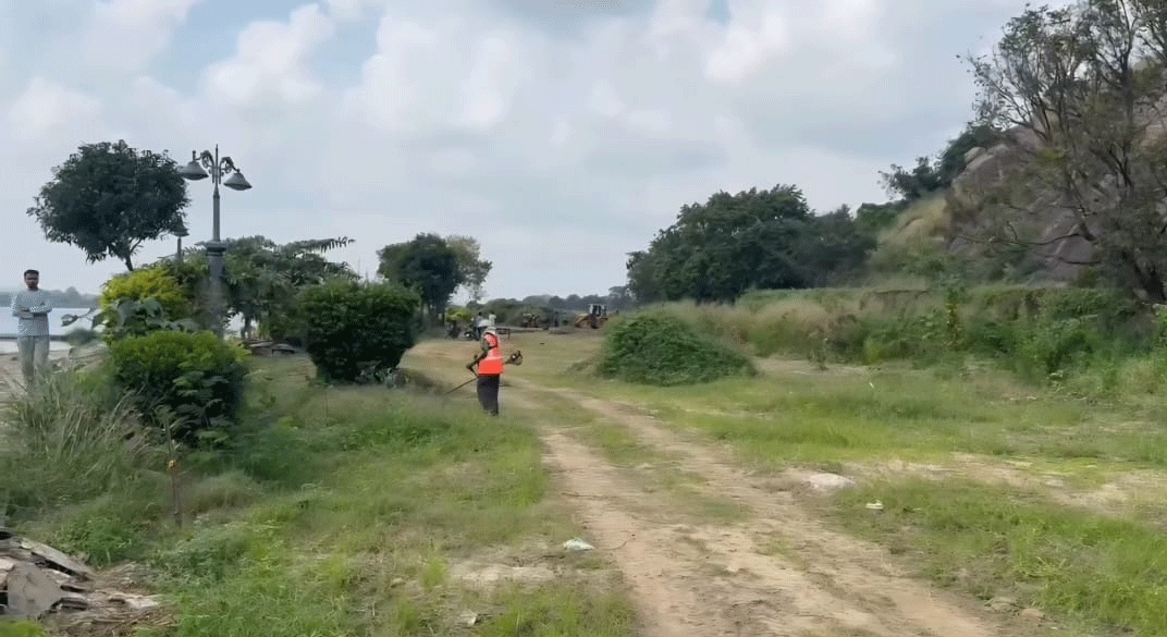 रांची नगर निगम ने शुरू की छठ महापर्व की तैयारी, कांके डैम में हो रहा समतलीकरण