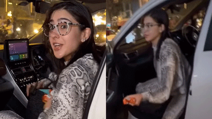 सारा अली खान साइकिल पर लड़के को बिस्कुट देती नजर आई, वीडियो वायरल