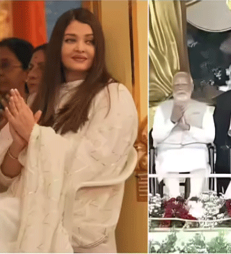ऐश्वर्या ने पीएम मोदी का पैर छूकर लिया आशीर्वाद, वीडियो वायरल