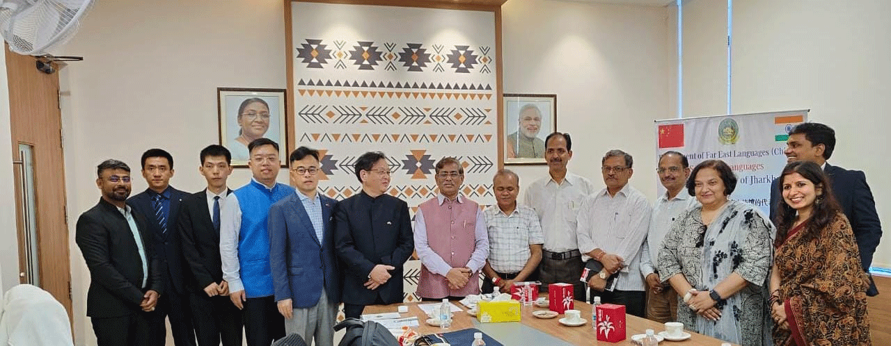 चीनी दूतावास का उच्चस्तरीय प्रतिनिधिमंडल झारखंड केंद्रीय विश्वविद्यालय के दौरे पर पहुंचा