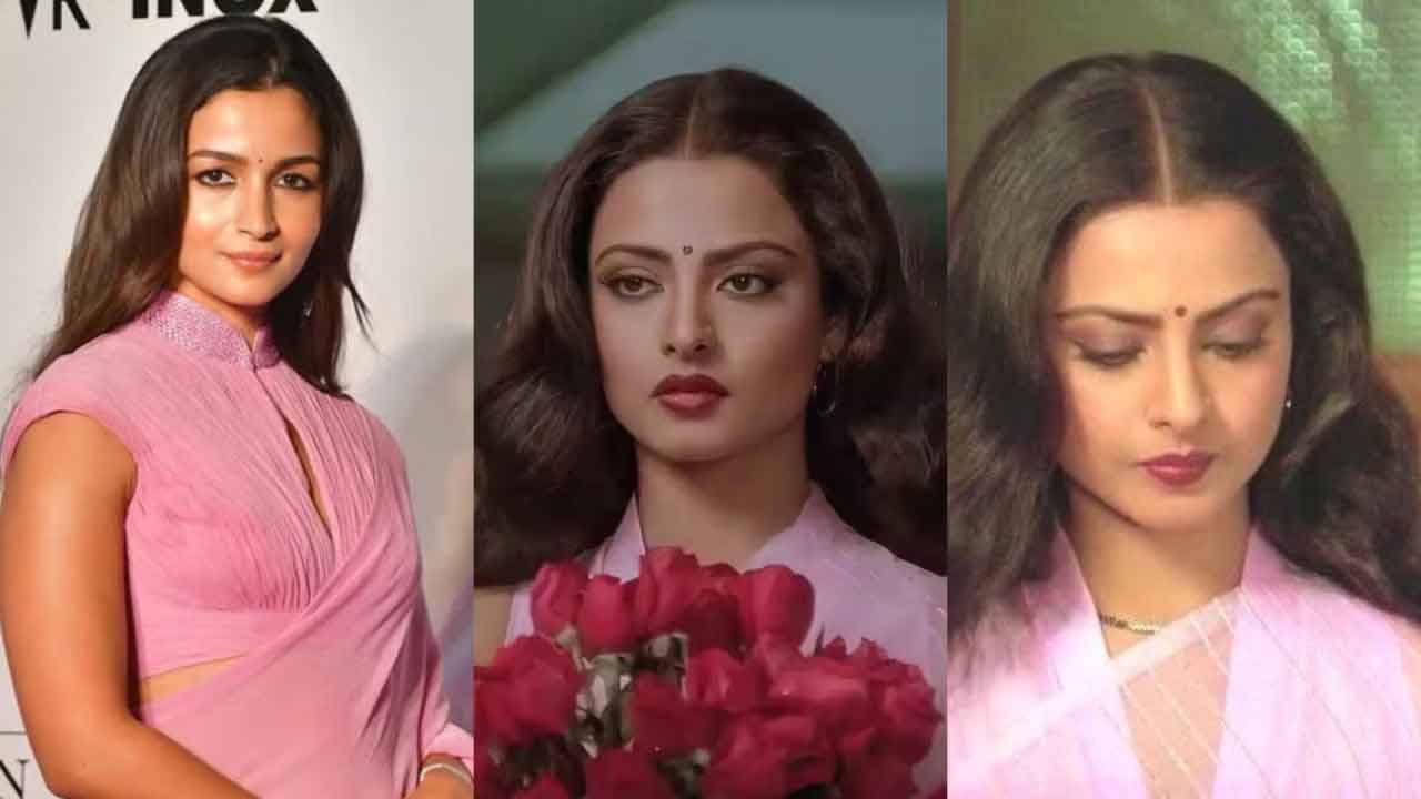 Umrao Jaan की स्क्रीनिंग पर 'सिलसिला' की Rekha बनकर उतरीं Alia Bhatt ,वीडियो वायरल