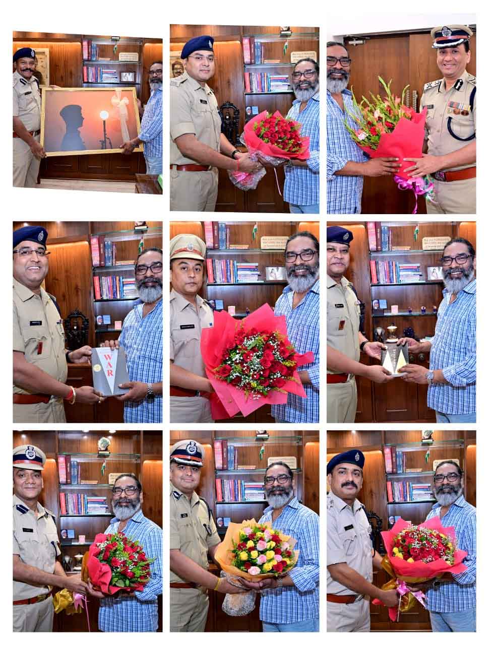 सीएम हेमंत सोरेन से मिले नौ आईपीएस अफसर