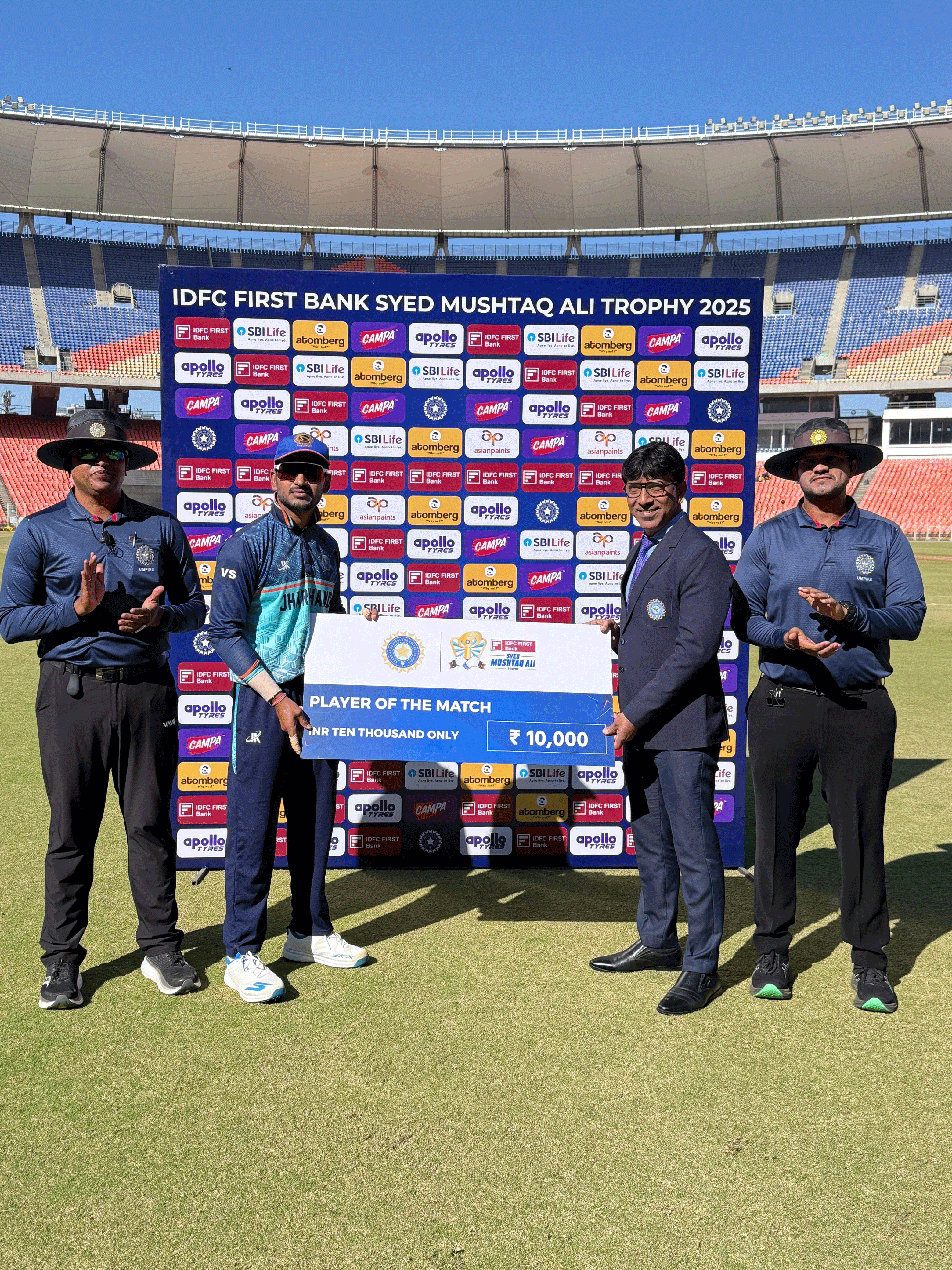 सैयद मुश्ताक अली ट्रॉफी : झारखंड की लगातार सातवीं जीत, राजस्थान को 36 रन से हराया