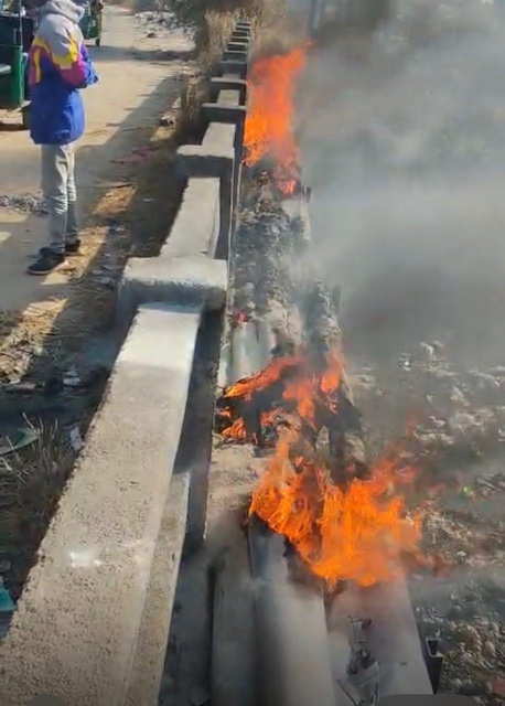 IIM पुल के पास 33KV केबल में आग लगी, इलाके की बिजली बंद